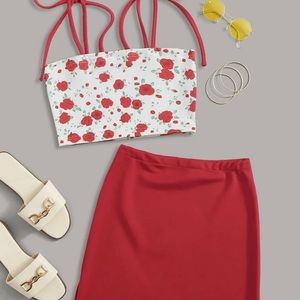 Floral cami and skirt set